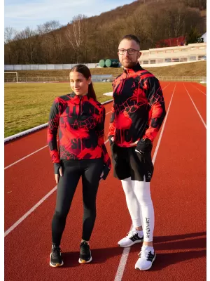 Dámska športová mikina premium plus ALTISPORT VOJ/ALW076MI04 ČERVENÁ/ČIERNA