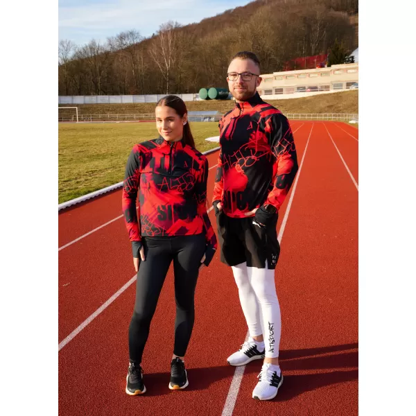  Dámska športová mikina premium plus ALTISPORT VOJ/ALW076MI04 ČERVENÁ/ČIERNA 