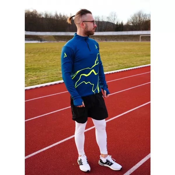  Pánska športová mikina premium plus ALTISPORT VOJ/ALM073MI04 NÁMORNÍCKA-FLUO ŽLTÁ 