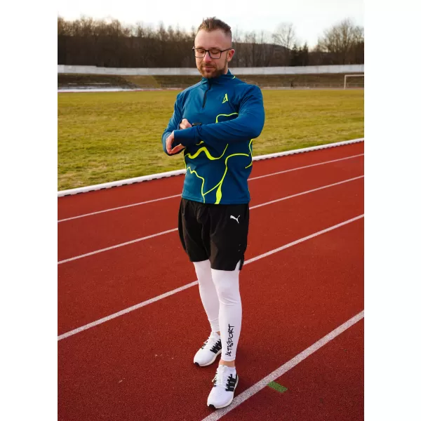  Pánska športová mikina premium plus ALTISPORT VOJ/ALM073MI04 NÁMORNÍCKA-FLUO ŽLTÁ 