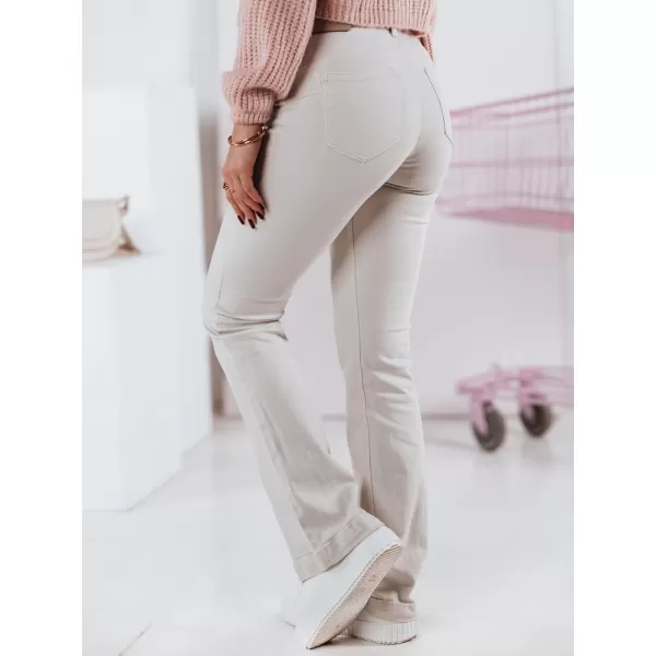  Dámske nohavice DSTREET FLAREJOY UY2367 BÉŽOVÁ 