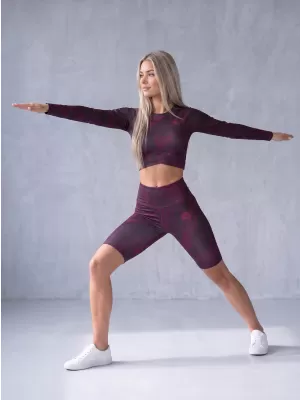 Dámske legíny nad kolená premium ALTISPORT VOJ/ALW072LEG02 VÍNOVO ČERVENÉ