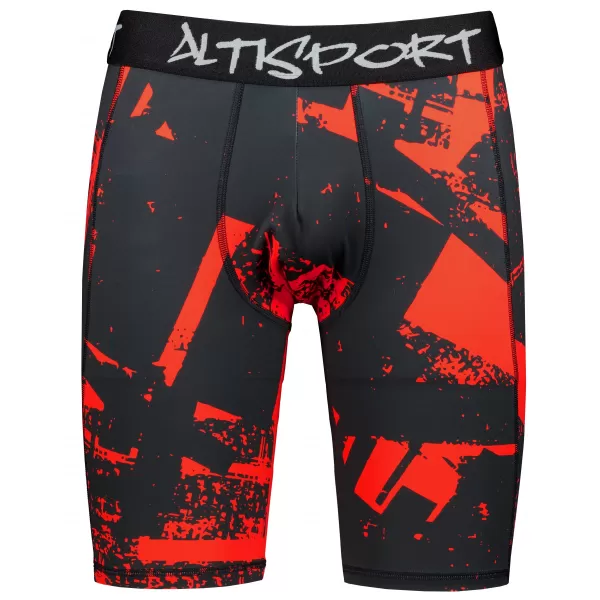 Pánske športové legíny nad kolená premium ALTISPORT VOJ/ALM079LEG02 ČIERNA A ČERVENÁ 