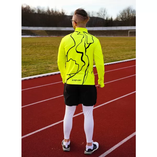  Pánska športová mikina premium plus ALTISPORT VOJ/ALM073MI04 FLUO-ŽLTÁ 