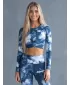 Dámsky prémiový funkčný crop top s dlhým rukávom ALTISPORT VOJ/ALW066TR04 TMAVO MODRÁ