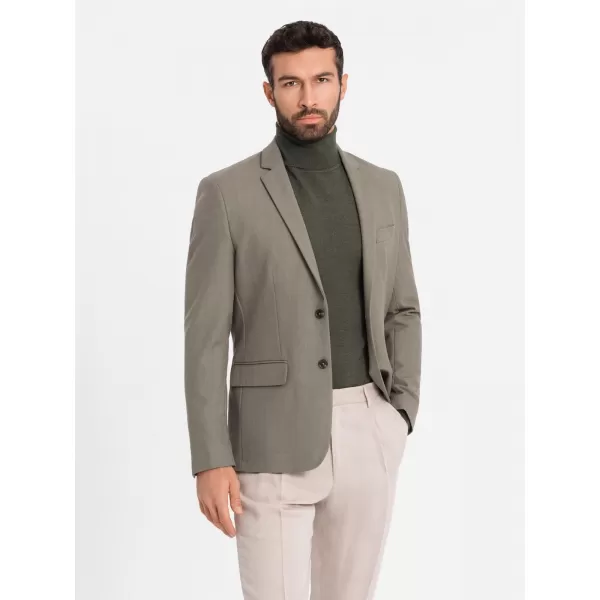  Pánska bunda OMBRE OM-BLZB-0135 OLIVOVÝ 