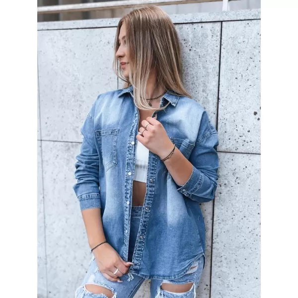  Dámska košeľa DSTREET DY0348 MODRÁ 