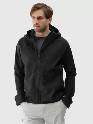 Pánska bunda so softshell 4F WSS25TSOFM313 HLBOKÝ ČIERNY