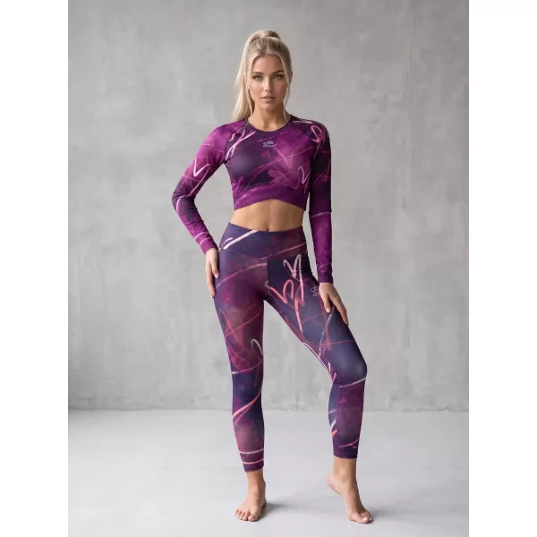  Dámsky prémiový funkčný crop top s dlhým rukávom ALTISPORT VOJ/ALW082TR04 FIALOVÁ 