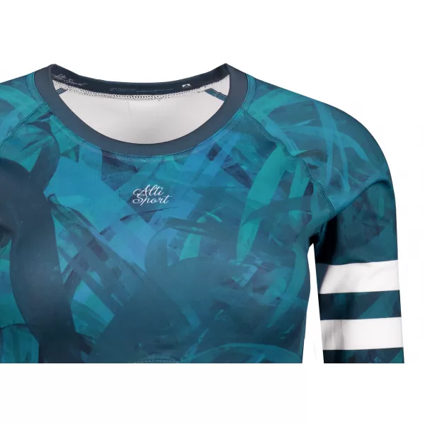  Dámsky prémiový funkčný crop top s dlhým rukávom ALTISPORT VOJ/ALW096TR04 PETROLEJ 