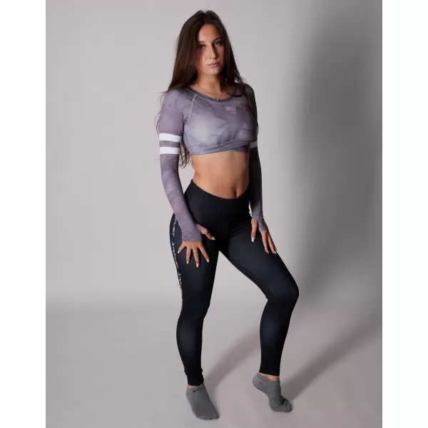  Dámsky prémiový funkčný crop top s dlhým rukávom ALTISPORT VOJ/ALW096TR04 SIVÁ 