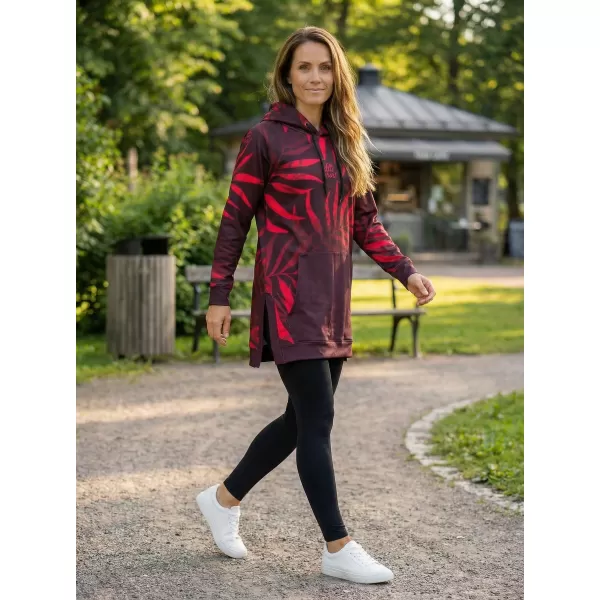  Dámska funkčná predĺžená mikina premium ALTISPORT VOJ/ALW094MI03 VÍNO/ČERVENÉ 