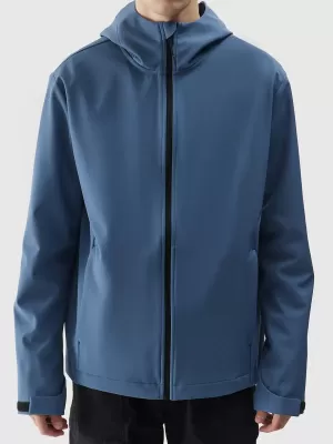 Pánska bunda so softshell 4F WSS25TSOFM324 DŽÍNSOVINA