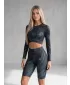 Dámsky prémiový funkčný crop top s dlhým rukávom ALTISPORT VOJ/ALW072TR04 ČIERNA