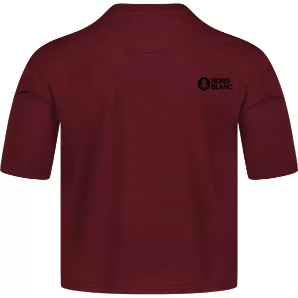  Dámsky funkčný crop top NORDBLANC NBSLF8028 BORDOVÁ 
