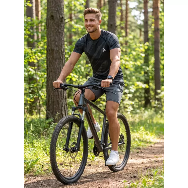  Pánska funkčná kompresná košeľa s krátkym rukávom premium ALTISPORT VOJ/ALM072TR04 ČIERNA 