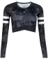 Dámsky prémiový funkčný crop top s dlhým rukávom ALTISPORT VOJ/ALW096TR04 ČIERNA