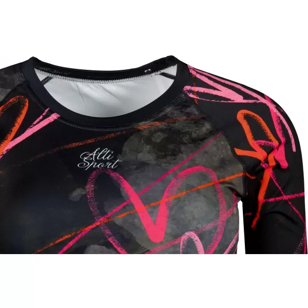  Dámsky prémiový funkčný crop top s dlhým rukávom ALTISPORT VOJ/ALW082TR04 ČIERNA 