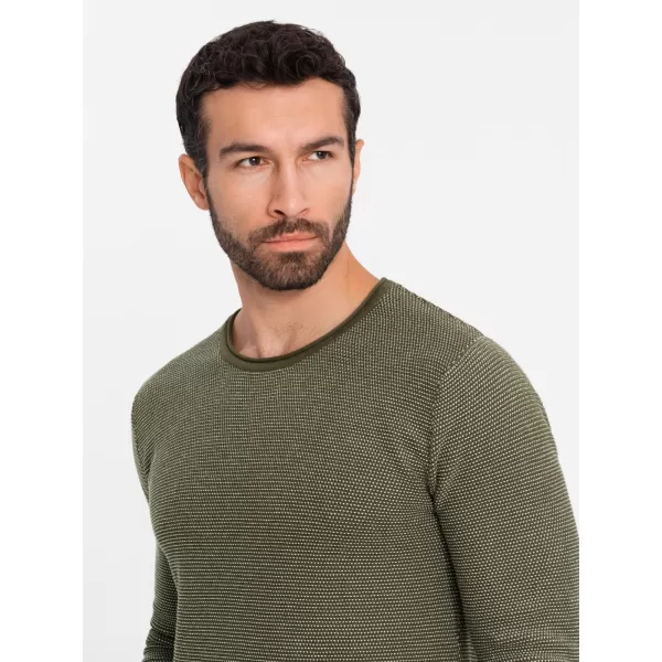  Pánsky sveter OMBRE OM-SWSW-0118 OLIVOVÝ 