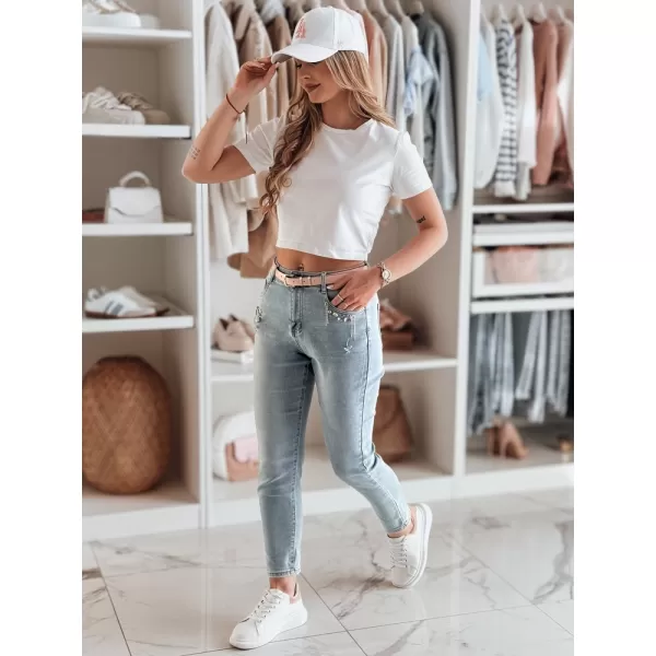  Dámske nohavice DSTREET BLINGBLING UY2451 MODRÁ 