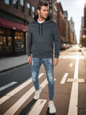 Pánska mikina DSTREET BX5863 TMAVO ŠEDÝ