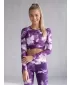 Dámsky prémiový funkčný crop top s dlhým rukávom ALTISPORT VOJ/ALW066TR04 BIELA FIALOVÁ