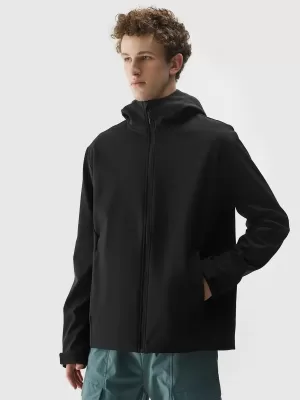 Pánska bunda so softshell 4F WSS25TSOFM324 HLBOKÝ ČIERNY