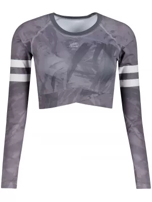 Dámsky prémiový funkčný crop top s dlhým rukávom ALTISPORT VOJ/ALW096TR04 SIVÁ