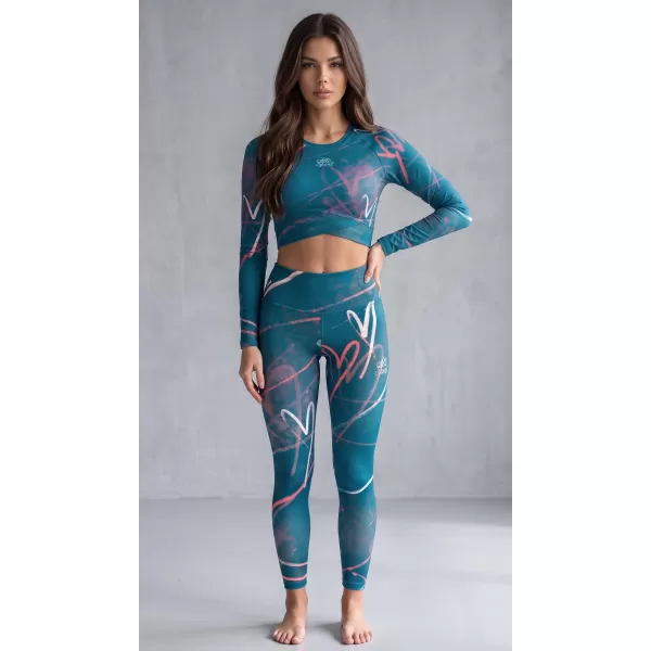  Dámsky prémiový funkčný crop top s dlhým rukávom ALTISPORT VOJ/ALW082TR04 PETROLEJ 