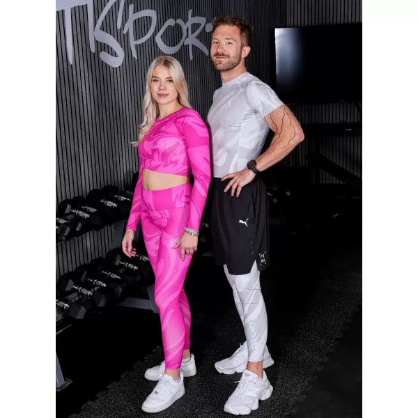  Dámsky prémiový funkčný crop top s dlhým rukávom ALTISPORT VOJ/ALW072TR04 HORKÁ RUŽOVÁ 