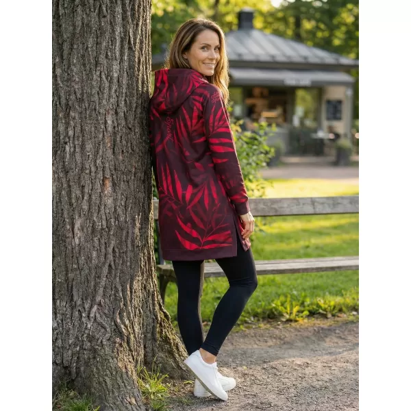  Dámska funkčná predĺžená mikina premium ALTISPORT VOJ/ALW094MI03 VÍNO/ČERVENÉ 