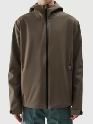 Pánska bunda so softshell 4F WSS25TSOFM324 HNEDÝ