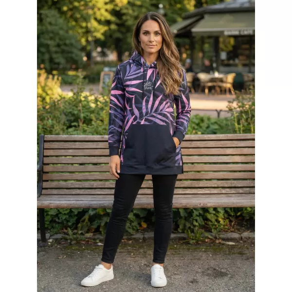  Dámska funkčná predĺžená mikina premium ALTISPORT VOJ/ALW094MI03 ČIERNA/FIALOVÁ 