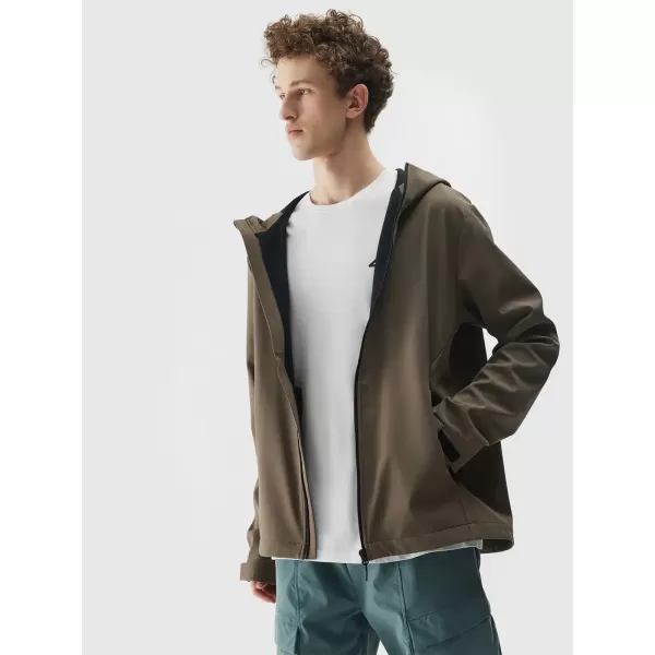  Pánska bunda so softshell 4F WSS25TSOFM324 HNEDÝ 
