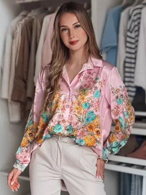Dámska košeľa DSTREET BLOSSIVA DY0465 RUŽOVÁ