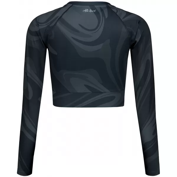  Dámsky prémiový funkčný crop top s dlhým rukávom ALTISPORT VOJ/ALW072TR04 ČIERNA 