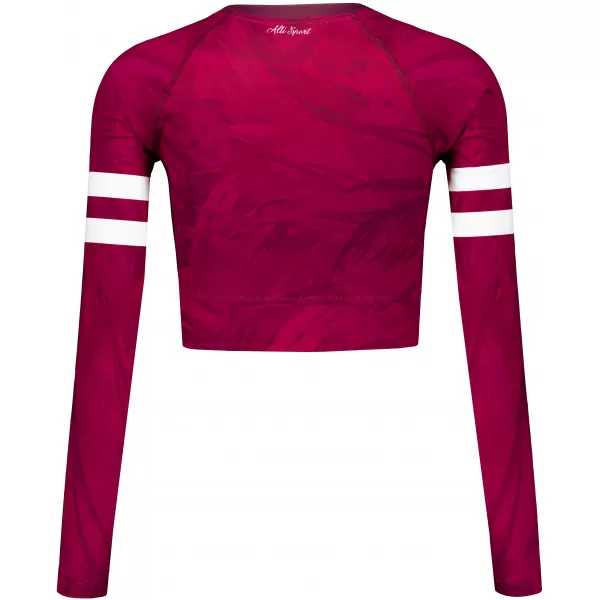  Dámsky prémiový funkčný crop top s dlhým rukávom ALTISPORT VOJ/ALW096TR04 BORDOVÁ 