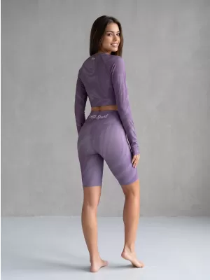 Dámsky prémiový funkčný crop top s dlhým rukávom ALTISPORT VOJ/ALW072TR04 FIALOVÁ