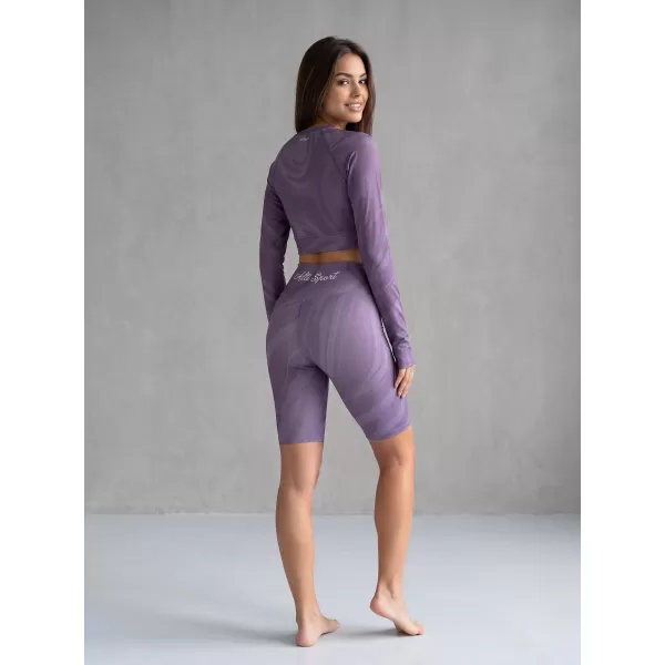  Dámsky prémiový funkčný crop top s dlhým rukávom ALTISPORT VOJ/ALW072TR04 FIALOVÁ 