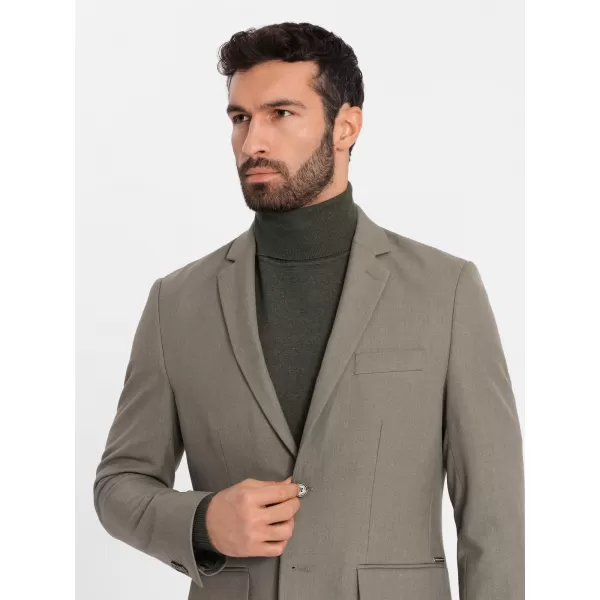  Pánska bunda OMBRE OM-BLZB-0135 OLIVOVÝ 