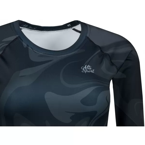  Dámsky prémiový funkčný crop top s dlhým rukávom ALTISPORT VOJ/ALW072TR04 ČIERNA 