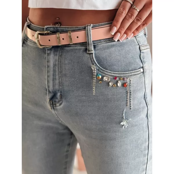  Dámske nohavice DSTREET BLINGBLING UY2451 MODRÁ 