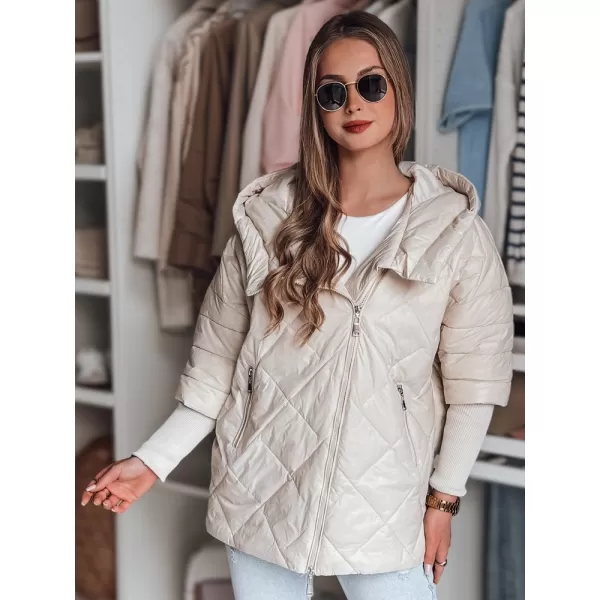  Dámska bunda DSTREET PUFFILOF TY4856 BIELA 