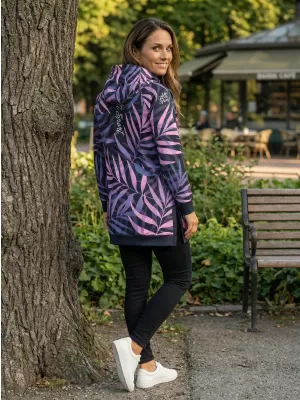 Dámska funkčná predĺžená mikina premium ALTISPORT VOJ/ALW094MI03 ČIERNA/FIALOVÁ