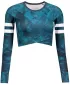 Dámsky prémiový funkčný crop top s dlhým rukávom ALTISPORT VOJ/ALW096TR04 PETROLEJ