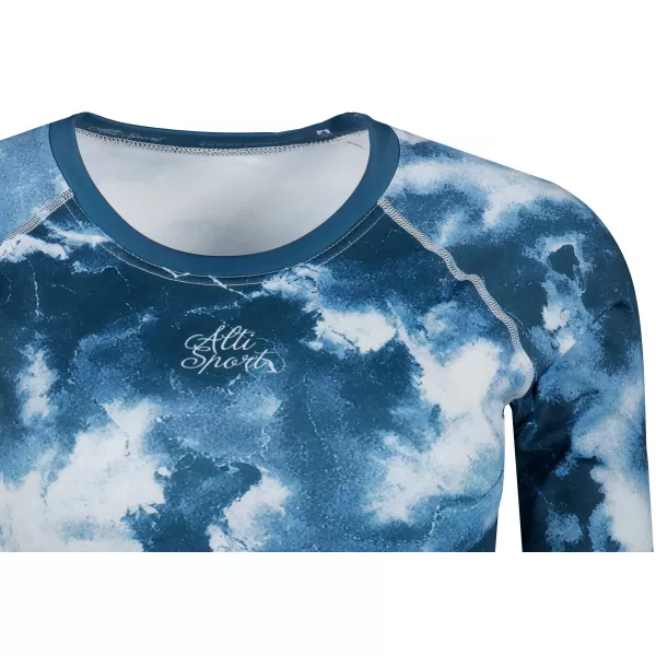  Dámsky prémiový funkčný crop top s dlhým rukávom ALTISPORT VOJ/ALW066TR04 TMAVO MODRÁ 