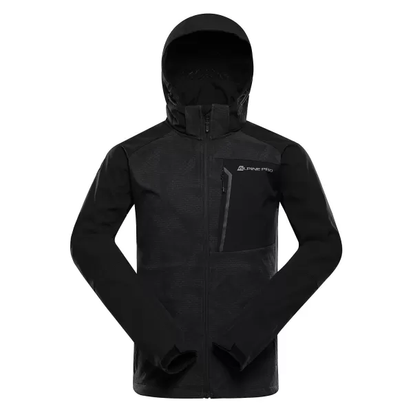 Pánska bunda so softshell ALPINE PRO HOOR ČIERNY 