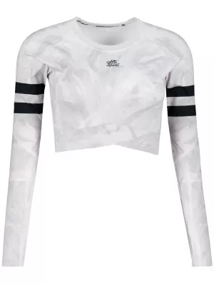 Dámsky prémiový funkčný crop top s dlhým rukávom ALTISPORT VOJ/ALW096TR04 BIELA