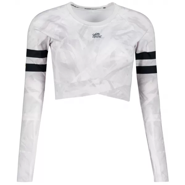  Dámsky prémiový funkčný crop top s dlhým rukávom ALTISPORT VOJ/ALW096TR04 BIELA 