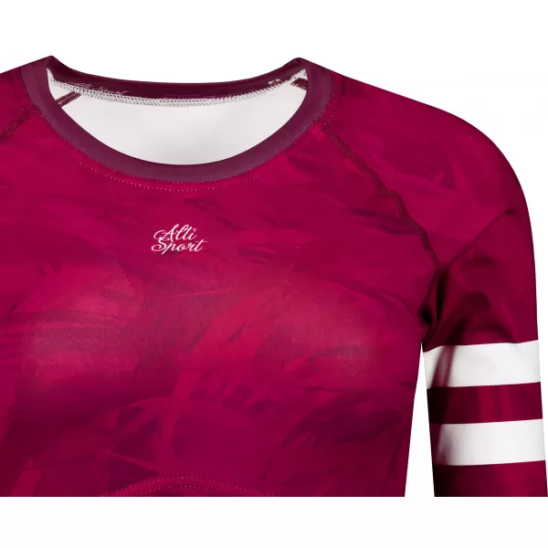  Dámsky prémiový funkčný crop top s dlhým rukávom ALTISPORT VOJ/ALW096TR04 BORDOVÁ 